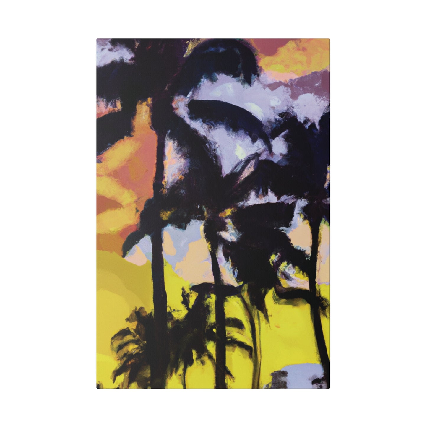3753W - Miami Beach Sunset Painting Print | Miami | Beach | Sunset | Poster | Home Decor | Wall Art | Canvas