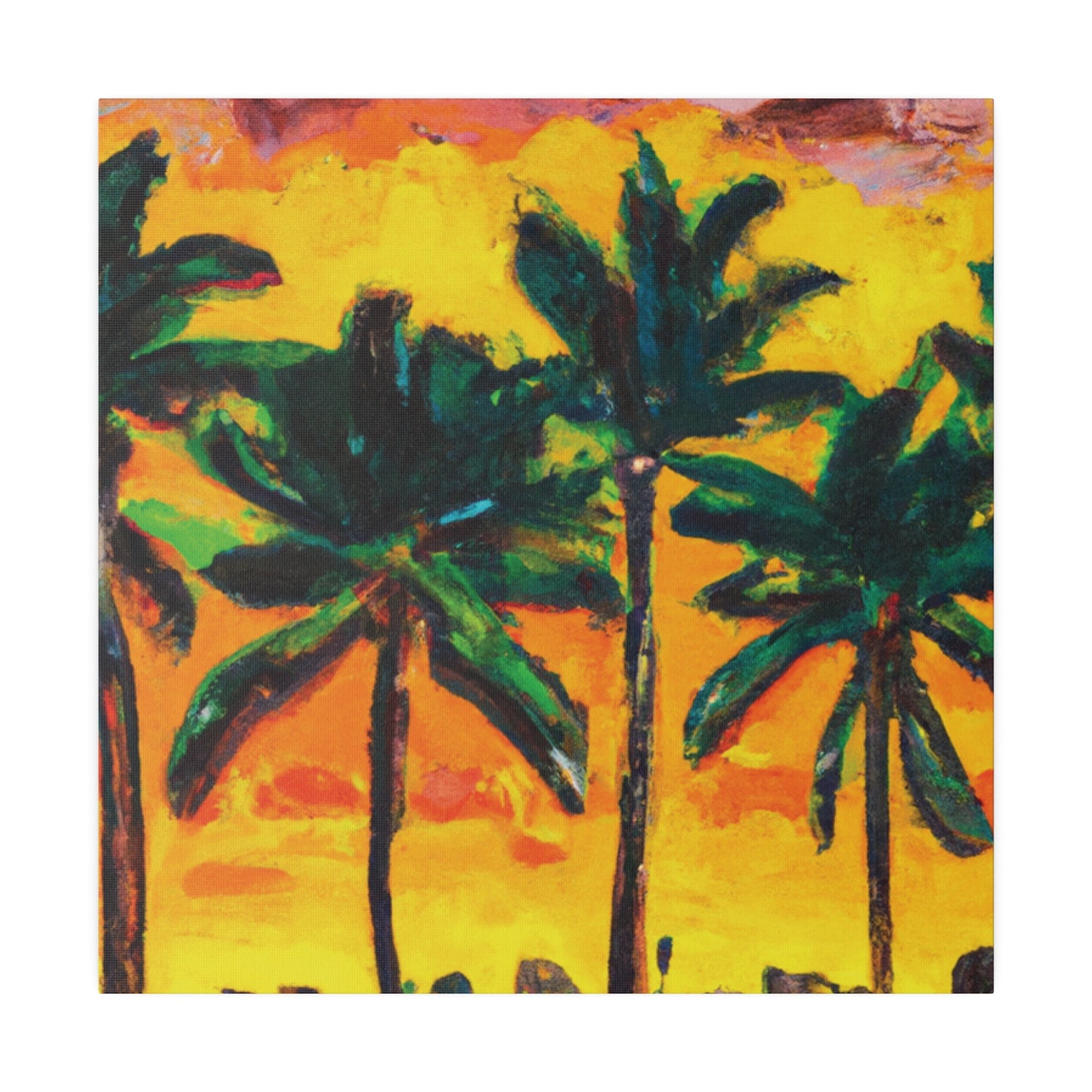 3622W - Miami Beach Sunset Painting Print | Miami | Beach | Sunset | Poster | Home Decor | Wall Art | Canvas