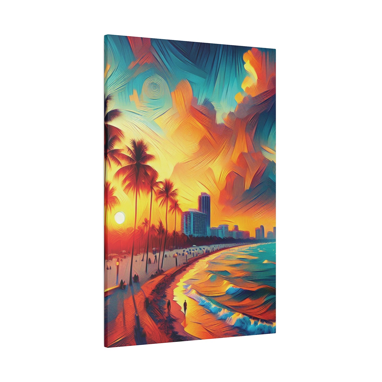 1287B - miami beach art, sunset background, ocean art work, beach art work, sunset designs, miami beach painting, miami beach print