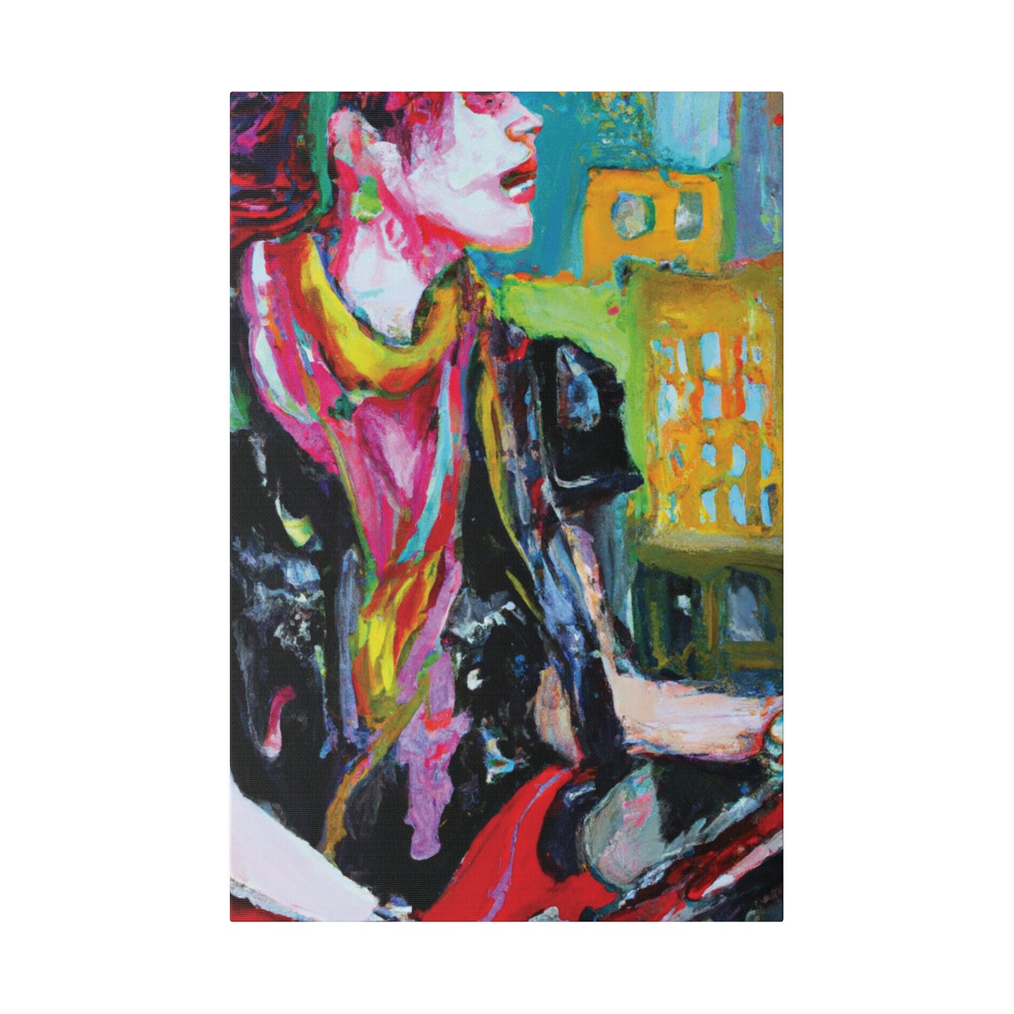 9896T - Rockstar Oil Painting Style Print | Poster | Home Decor | Wall Art | Music Art | Canvas
