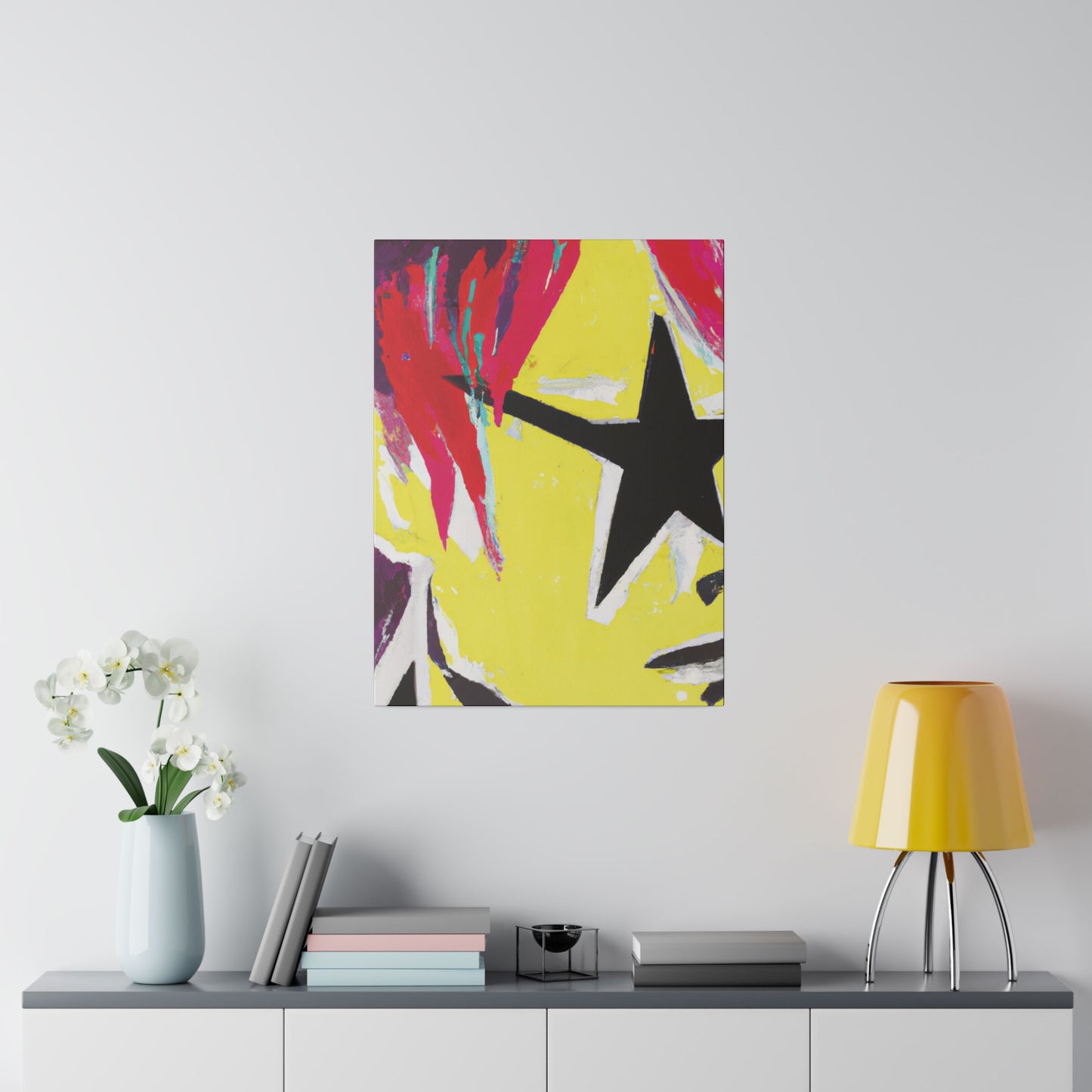 8768M - Rockstar Painting Print | Face | Abstract | Poster | Home Decor | Wall Art | Music Art | Canvas