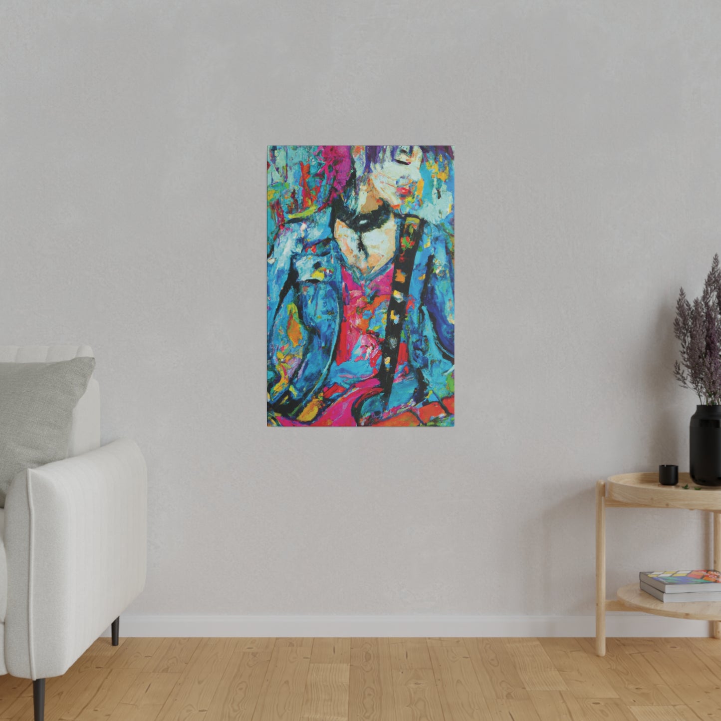 8374W - Rockstar Oil Painting Style Print | Poster | Home Decor | Wall Art | Music Art | Canvas