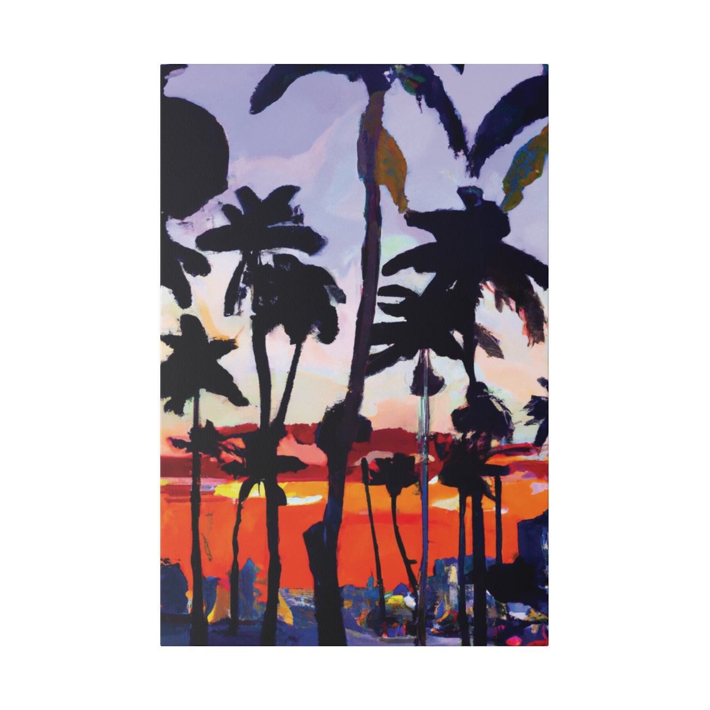 4161D - Miami Beach Sunset Painting Print | Miami | Beach | Sunset | Poster | Home Decor | Wall Art | Canvas