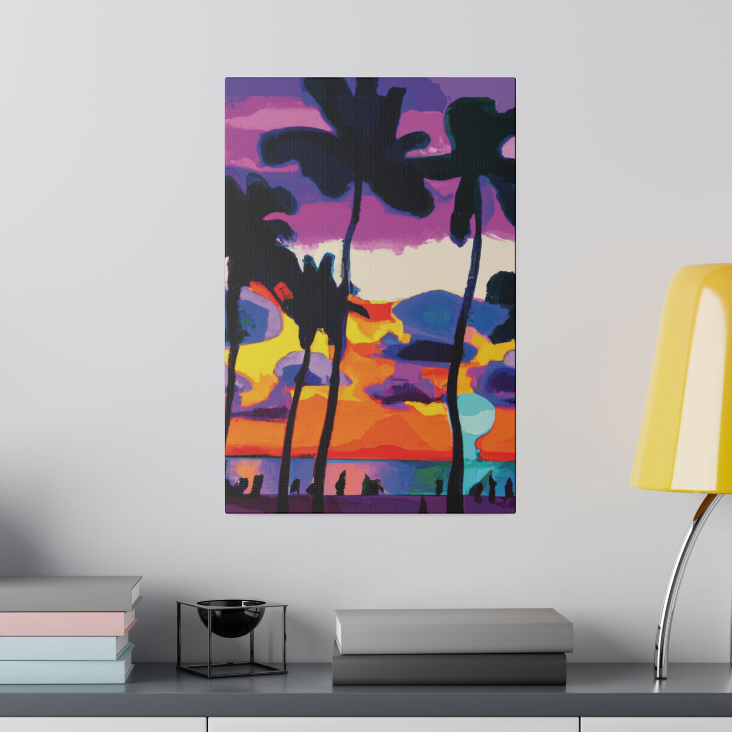 7455H - Miami Beach Sunset Painting Print | Miami | Beach | Sunset | Poster | Home Decor | Wall Art | Canvas