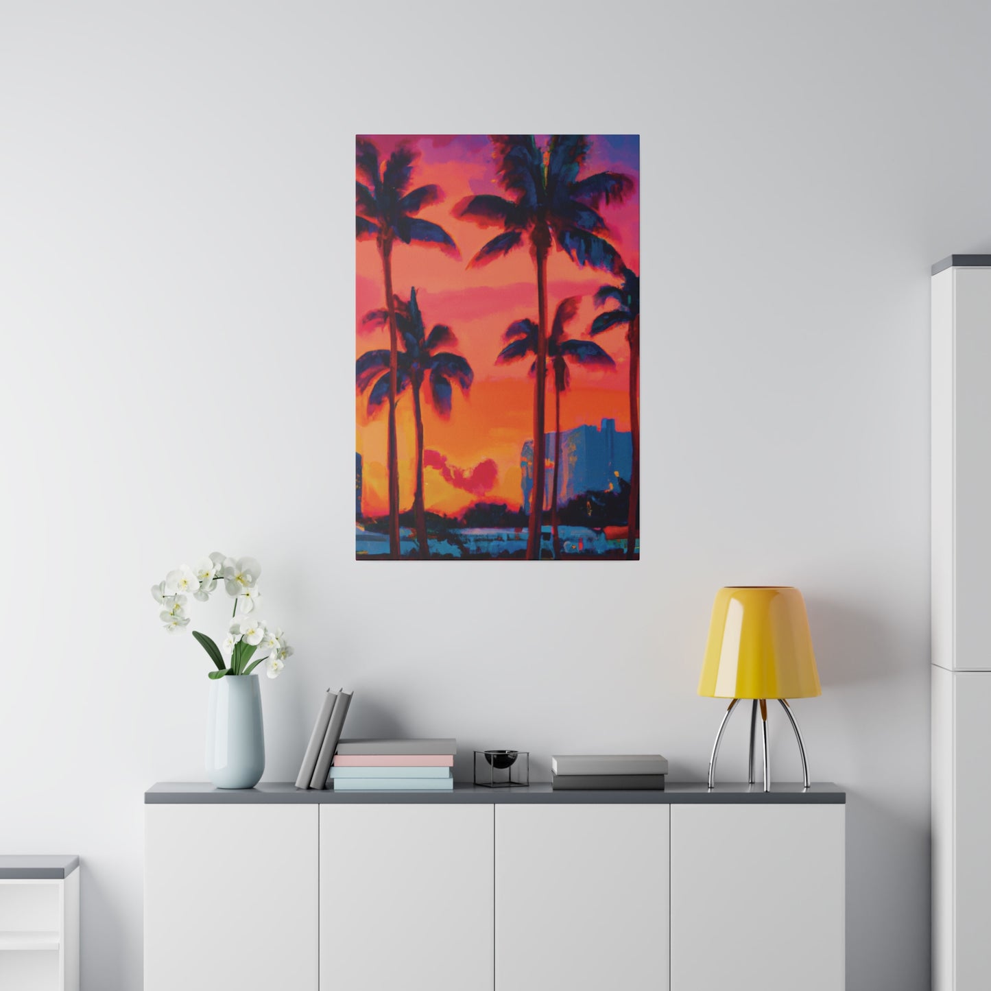 4456Y - Miami Beach Sunset Painting Print | Miami | Beach | Sunset | Poster | Home Decor | Wall Art | Canvas