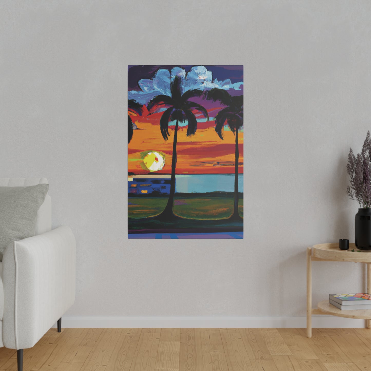 1676M - Miami Beach Sunset Painting Print | Miami | Beach | Sunset | Poster | Home Decor | Wall Art | Canvas