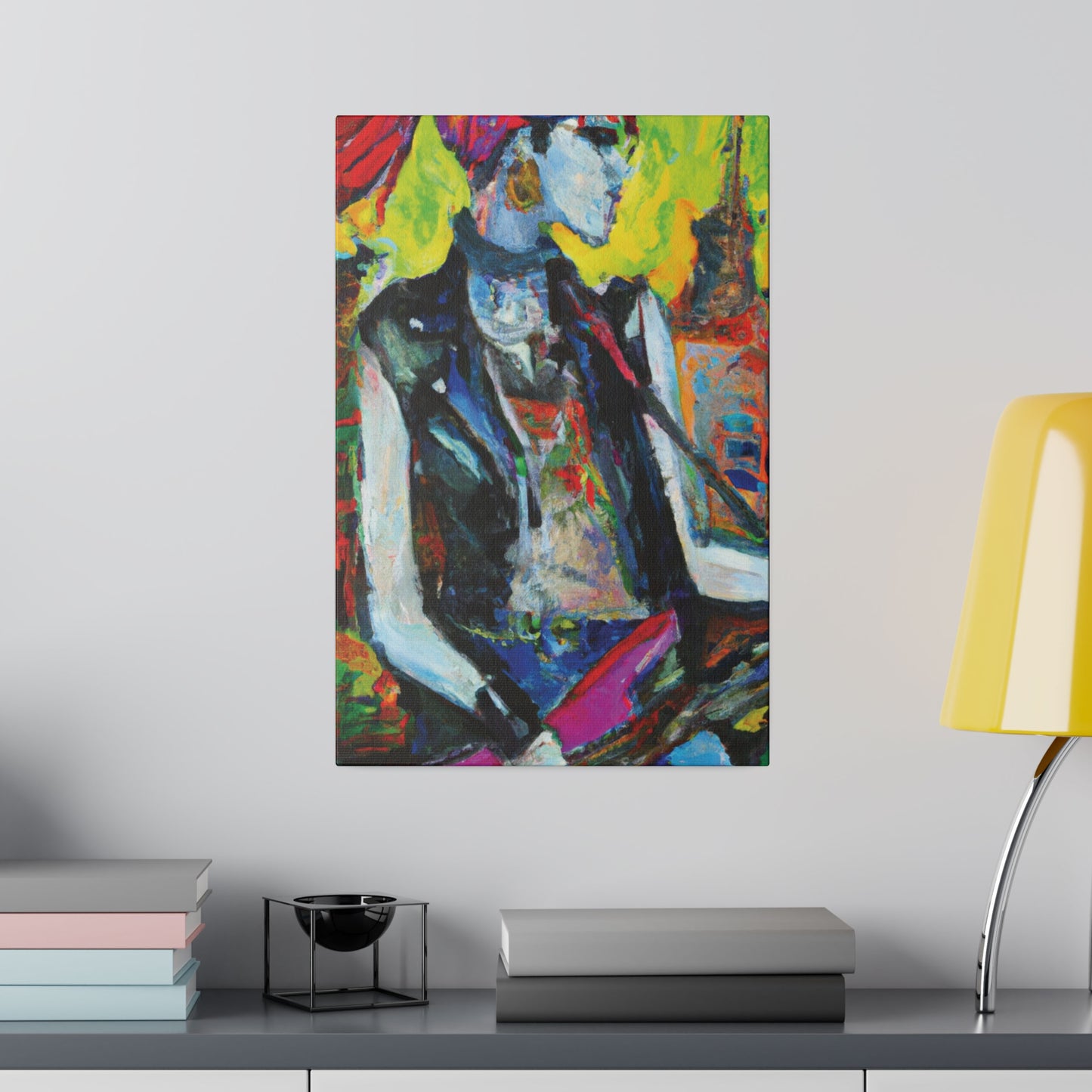 7349W - Rockstar Oil Painting Style Print | Poster | Home Decor | Wall Art | Music Art | Canvas