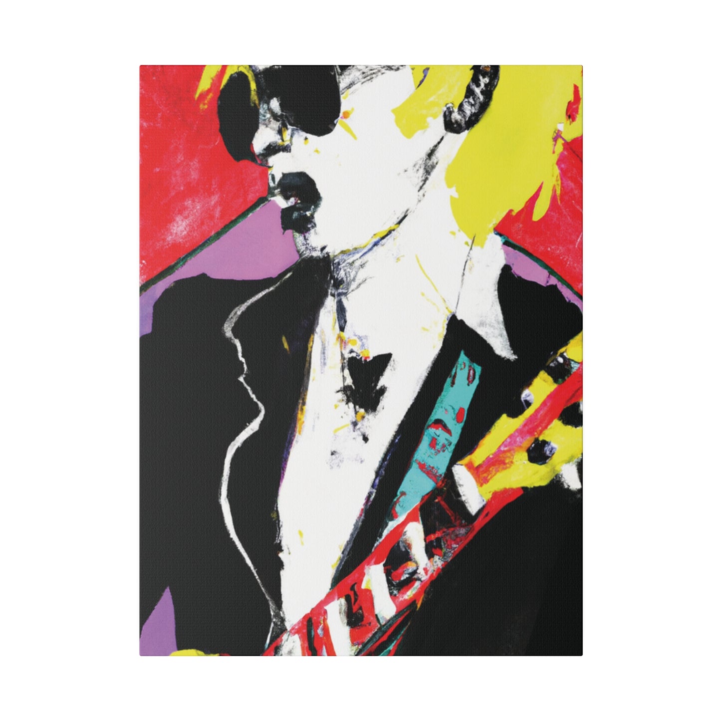 3073T - Rockstar Painting Print | Face | Abstract | Poster | Home Decor | Wall Art | Music Art | Canvas