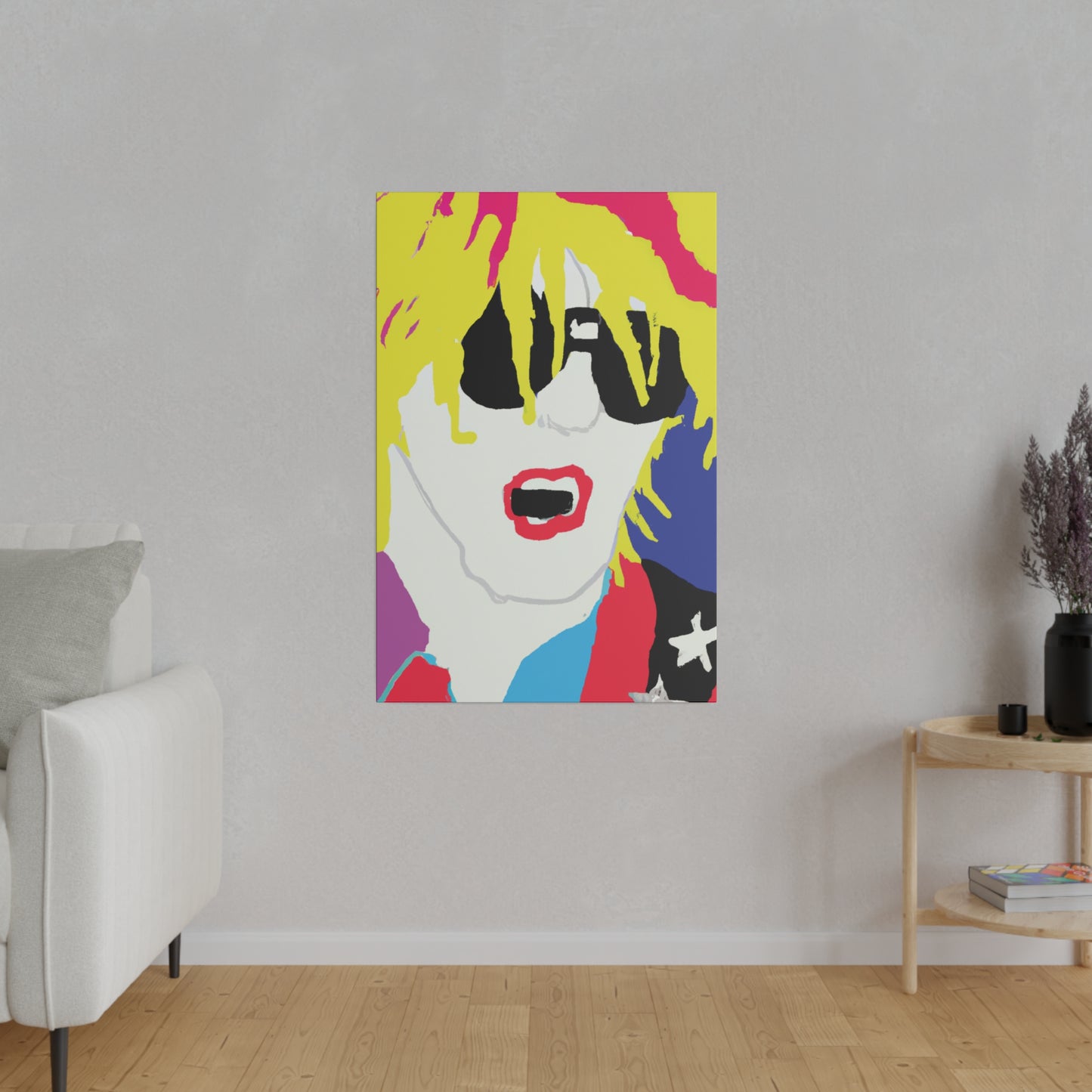 5917X - Rockstar Painting Print | Face | Abstract | Poster | Home Decor | Wall Art | Music Art | Canvas