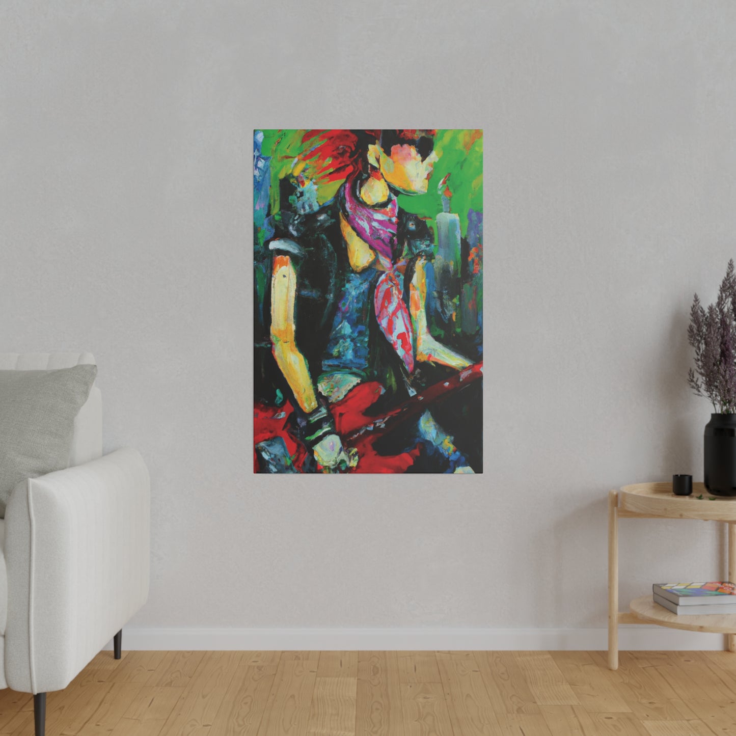 5198V - Rockstar Oil Painting Style Print | Poster | Home Decor | Wall Art | Music Art | Canvas