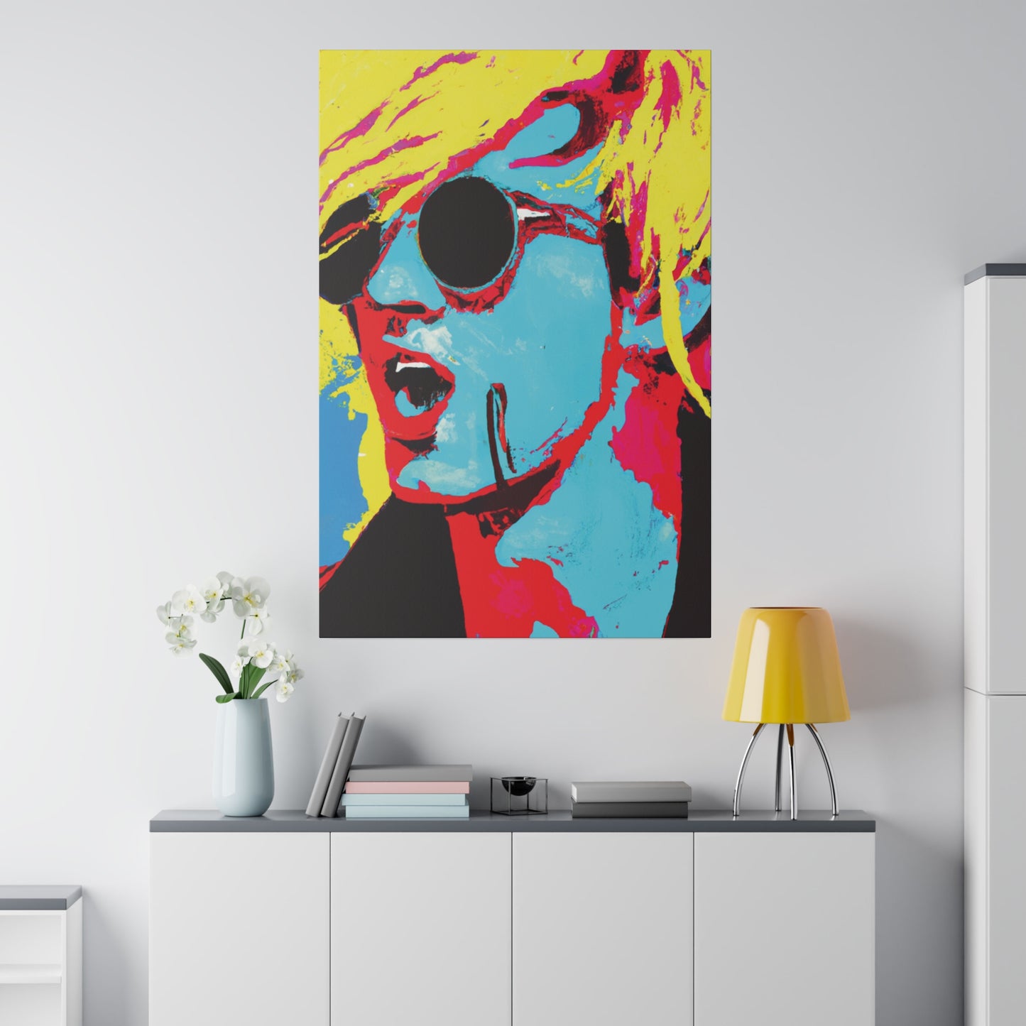 7198K - Rockstar Painting Print | Face | Abstract | Poster | Home Decor | Wall Art | Music Art | Canvas