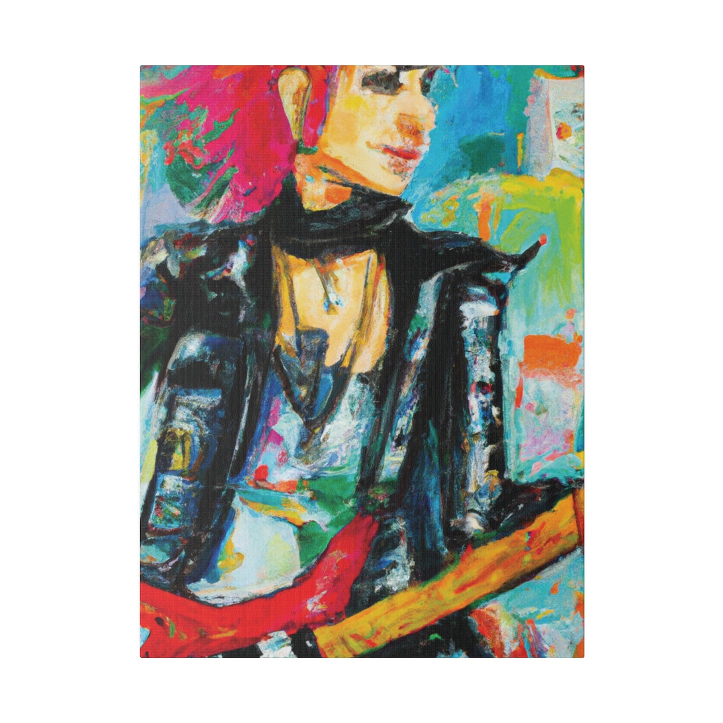 9554L - Rockstar Oil Painting Style Print | Poster | Home Decor | Wall Art | Music Art | Canvas