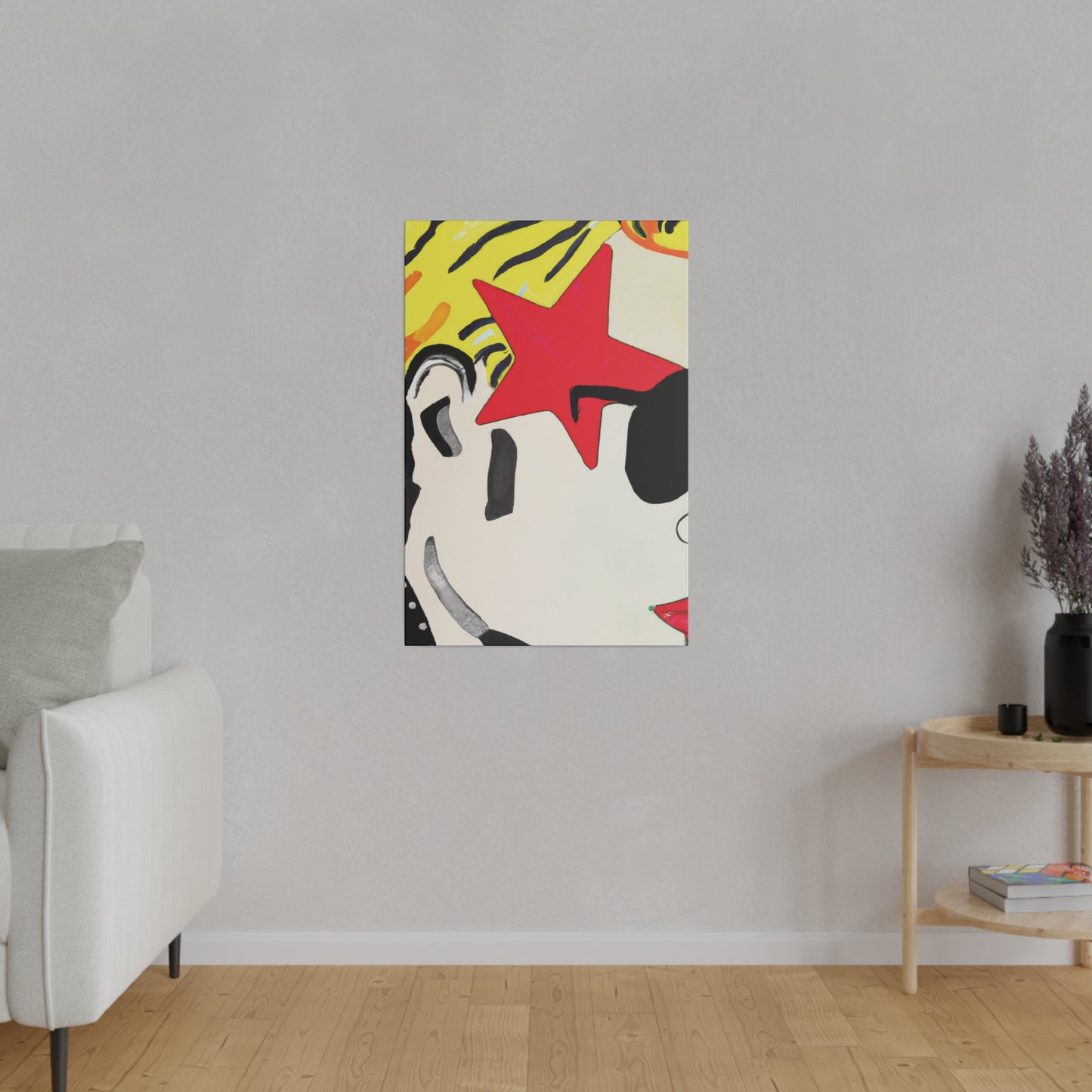 7291W - Rockstar Painting Print | Face | Abstract | Poster | Home Decor | Wall Art | Music Art | Canvas