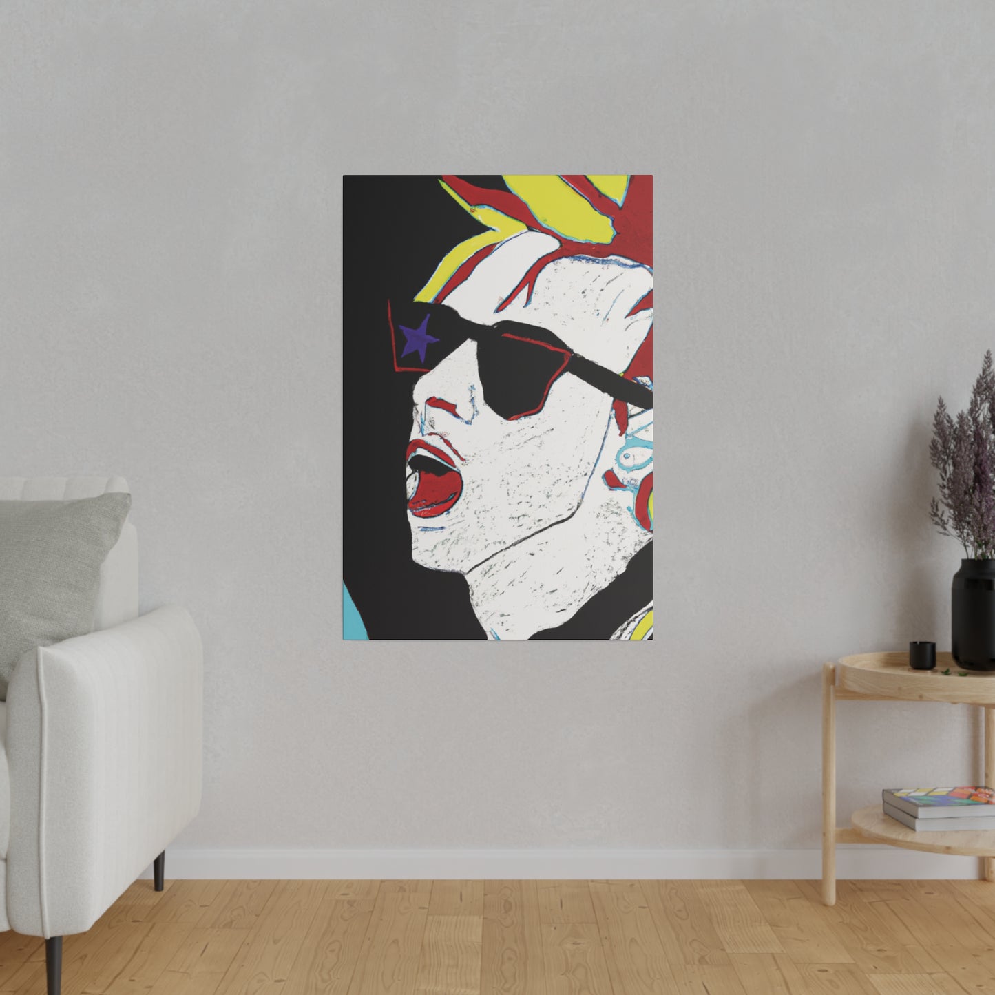 1889X - Rockstar Painting Print | Face | Abstract | Poster | Home Decor | Wall Art | Music Art | Canvas