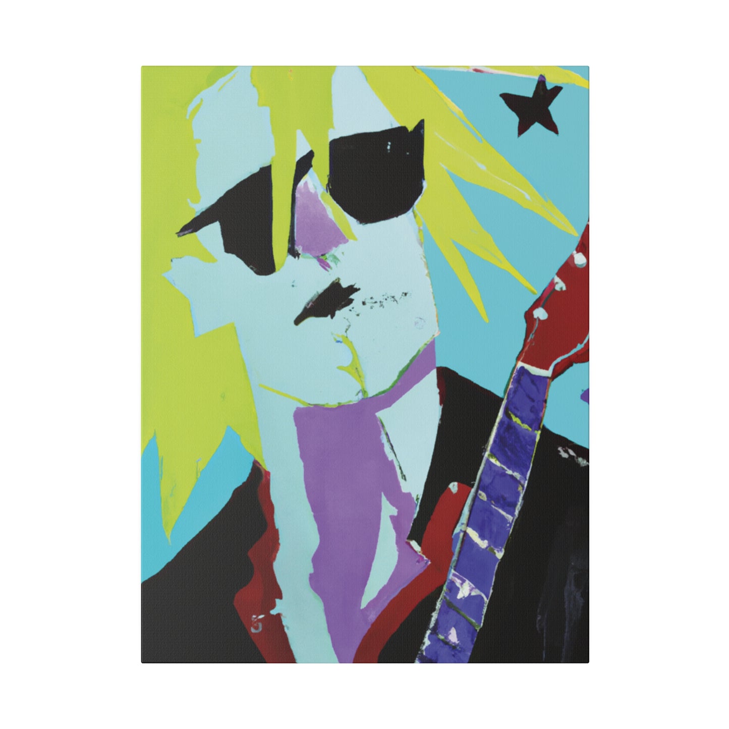 8267F - Rockstar Painting Print | Face | Abstract | Poster | Home Decor | Wall Art | Music Art | Canvas