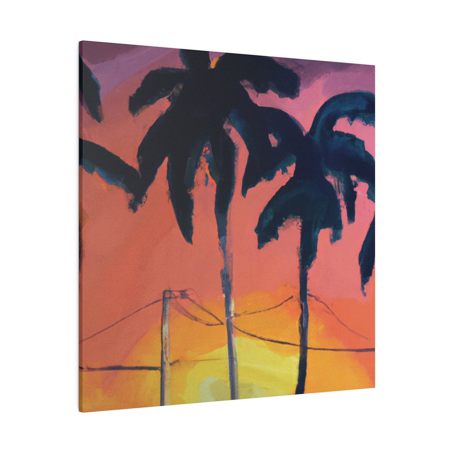 2524F - Miami Beach Sunset Painting Print | Miami | Beach | Sunset | Poster | Home Decor | Wall Art | Canvas