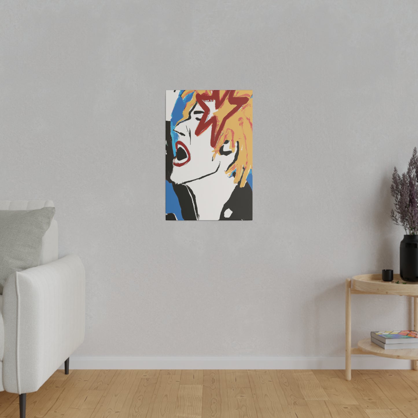 7453V - Rockstar Painting Print | Face | Abstract | Poster | Home Decor | Wall Art | Music Art | Canvas