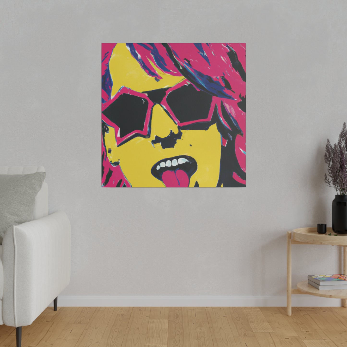 2536W - Rockstar Painting Print | Face | Abstract | Poster | Home Decor | Wall Art | Music Art | Canvas