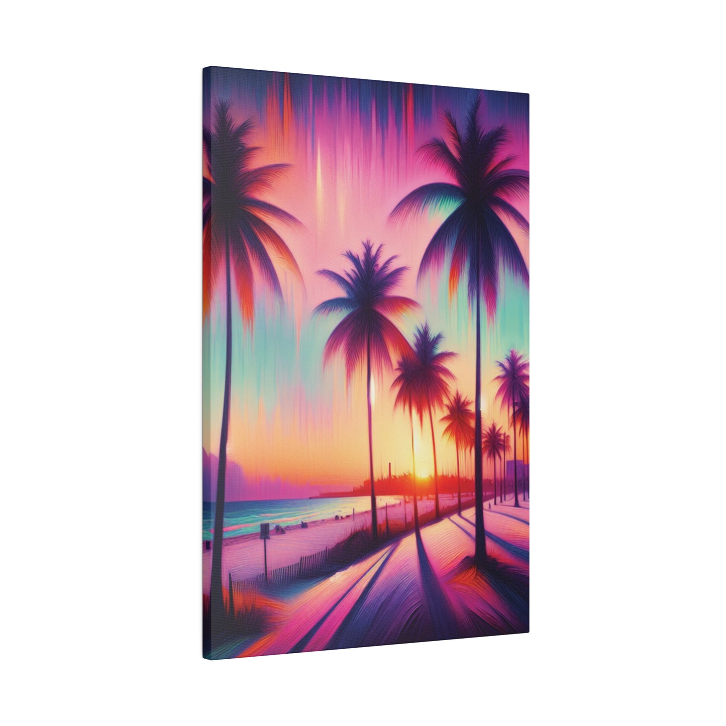 7892Z - miami beach art, sunset background, ocean art work, beach art work, sunset designs, miami beach painting, miami beach print