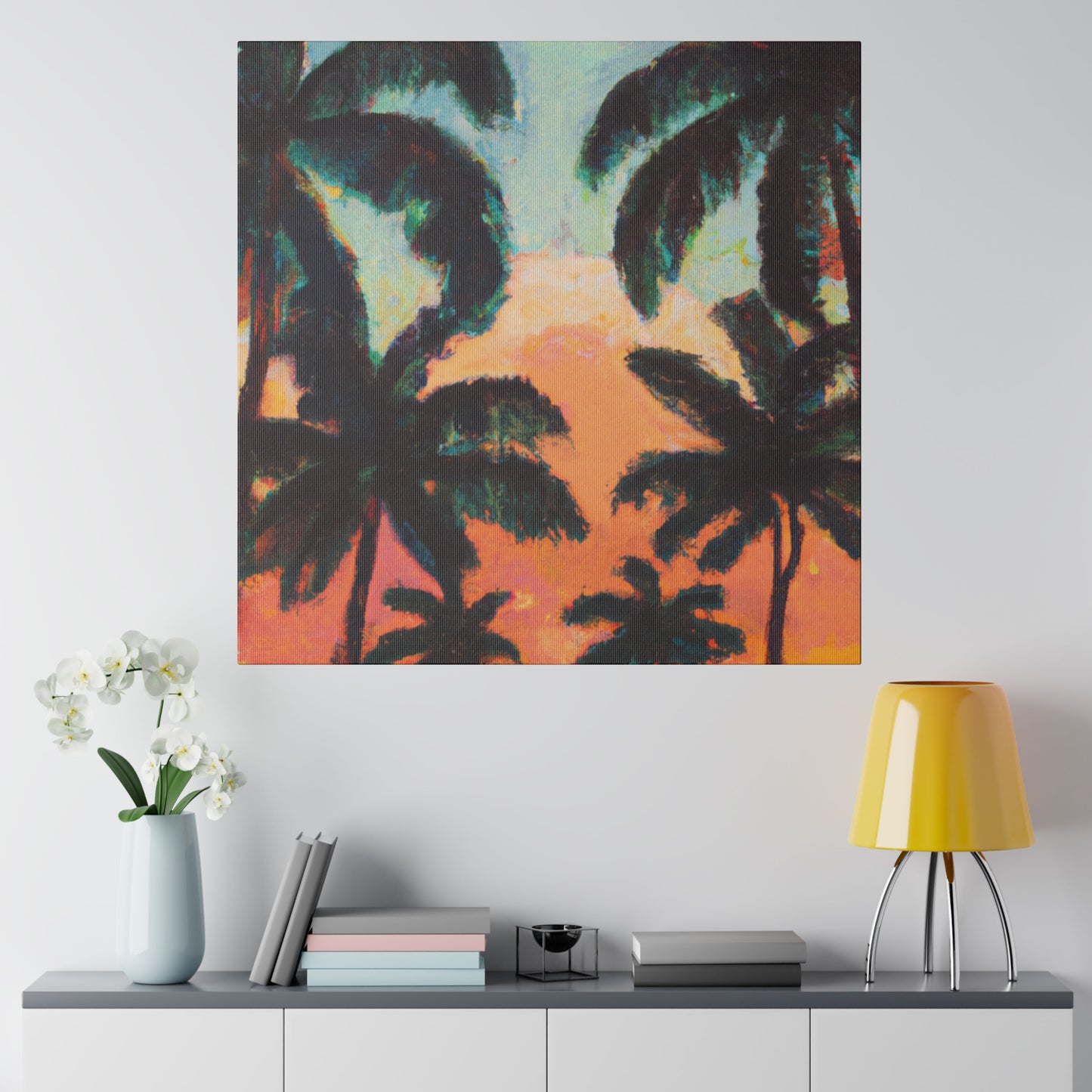 2854A - Miami Beach Sunset Painting Print | Miami | Beach | Sunset | Poster | Home Decor | Wall Art | Canvas