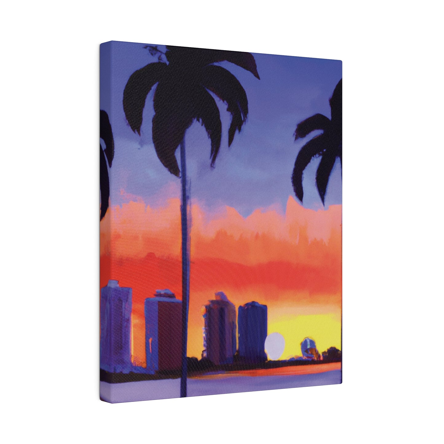 6829T - Miami Beach Sunset Painting Print | Miami | Beach | Sunset | Poster | Home Decor | Wall Art | Canvas