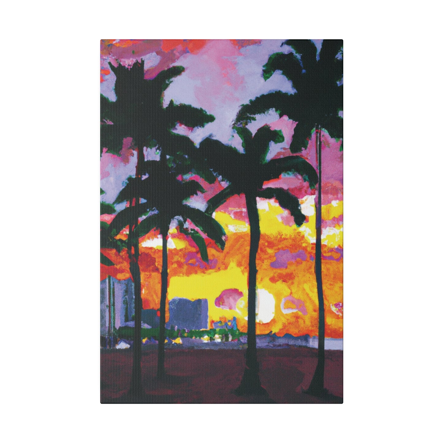 6342T - Miami Beach Sunset Painting Print | Miami | Beach | Sunset | Poster | Home Decor | Wall Art | Canvas