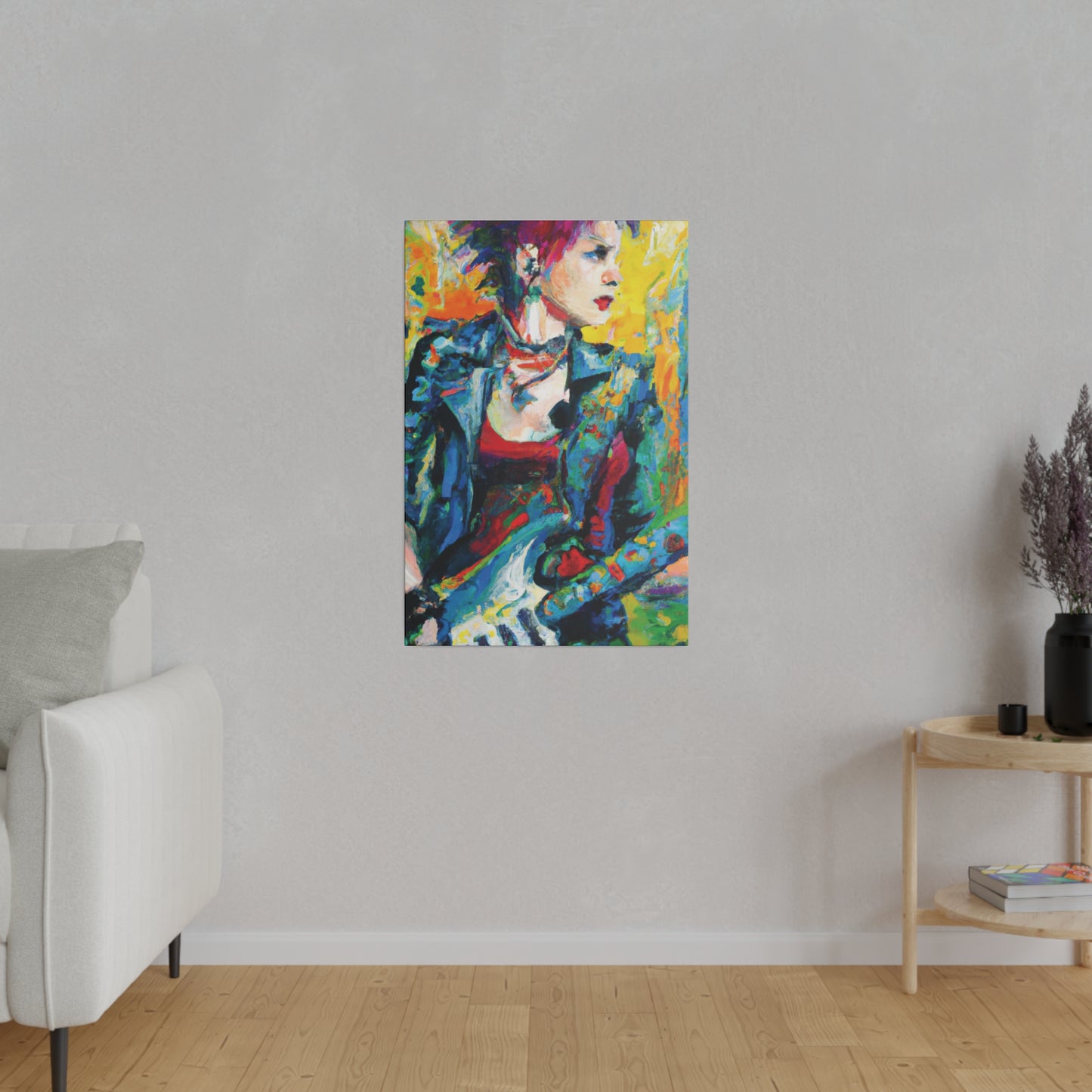9075K - Rockstar Oil Painting Style Print | Poster | Home Decor | Wall Art | Music Art | Canvas
