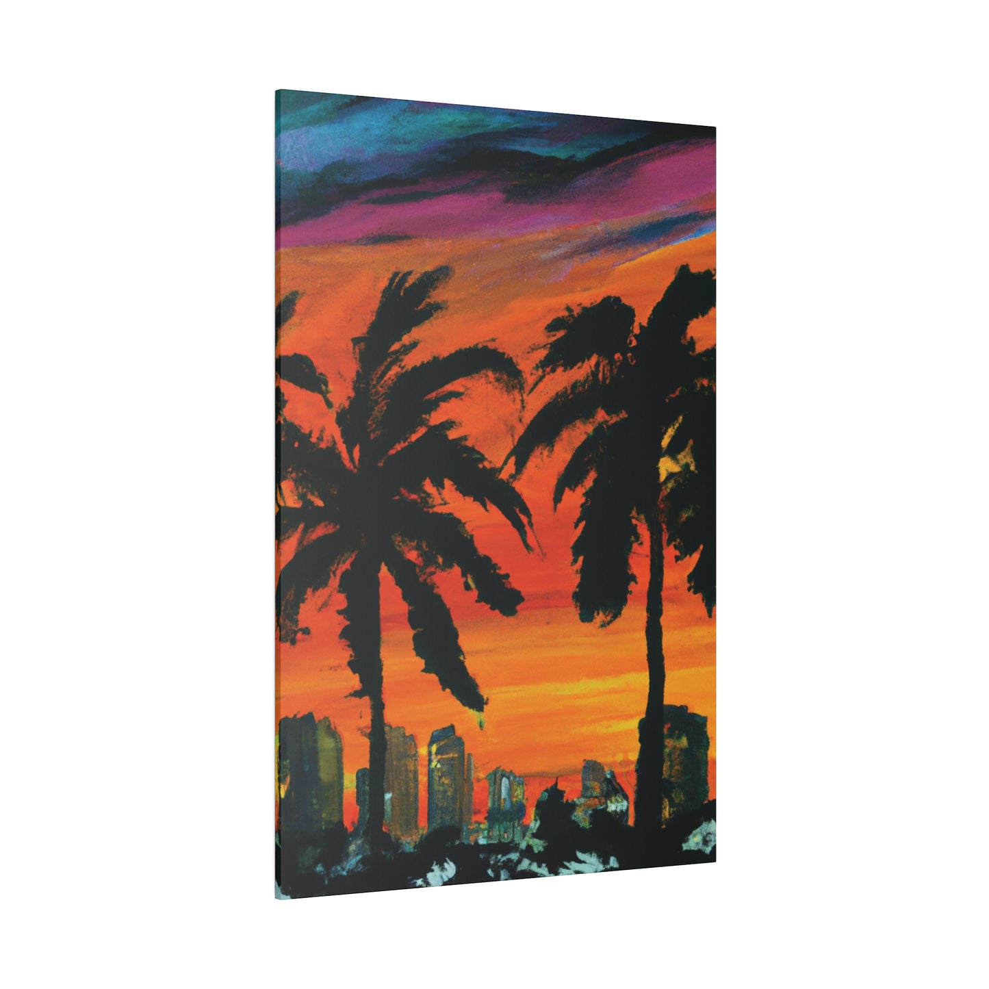 3294V - Miami Beach Sunset Painting Print | Miami | Beach | Sunset | Poster | Home Decor | Wall Art | Canvas