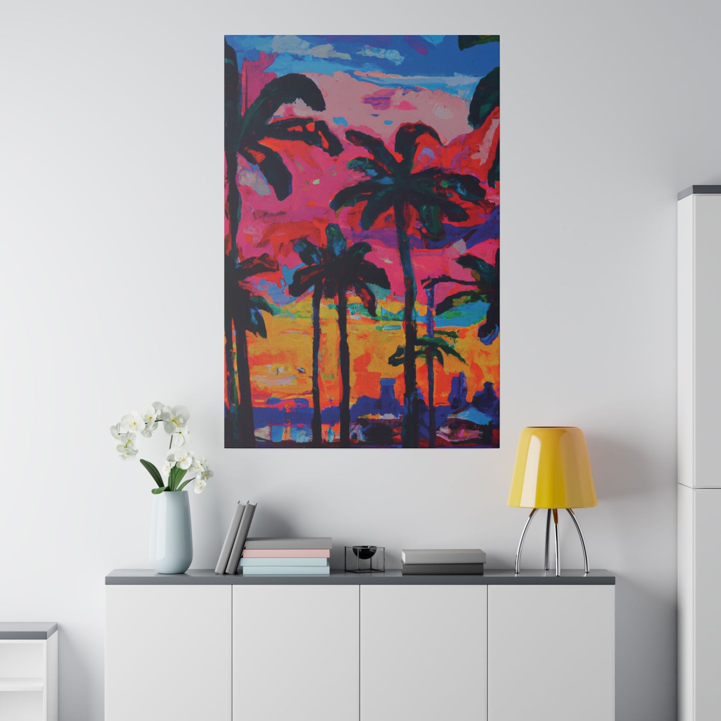 2821A - Miami Beach Sunset Painting Print | Miami | Beach | Sunset | Poster | Home Decor | Wall Art | Canvas