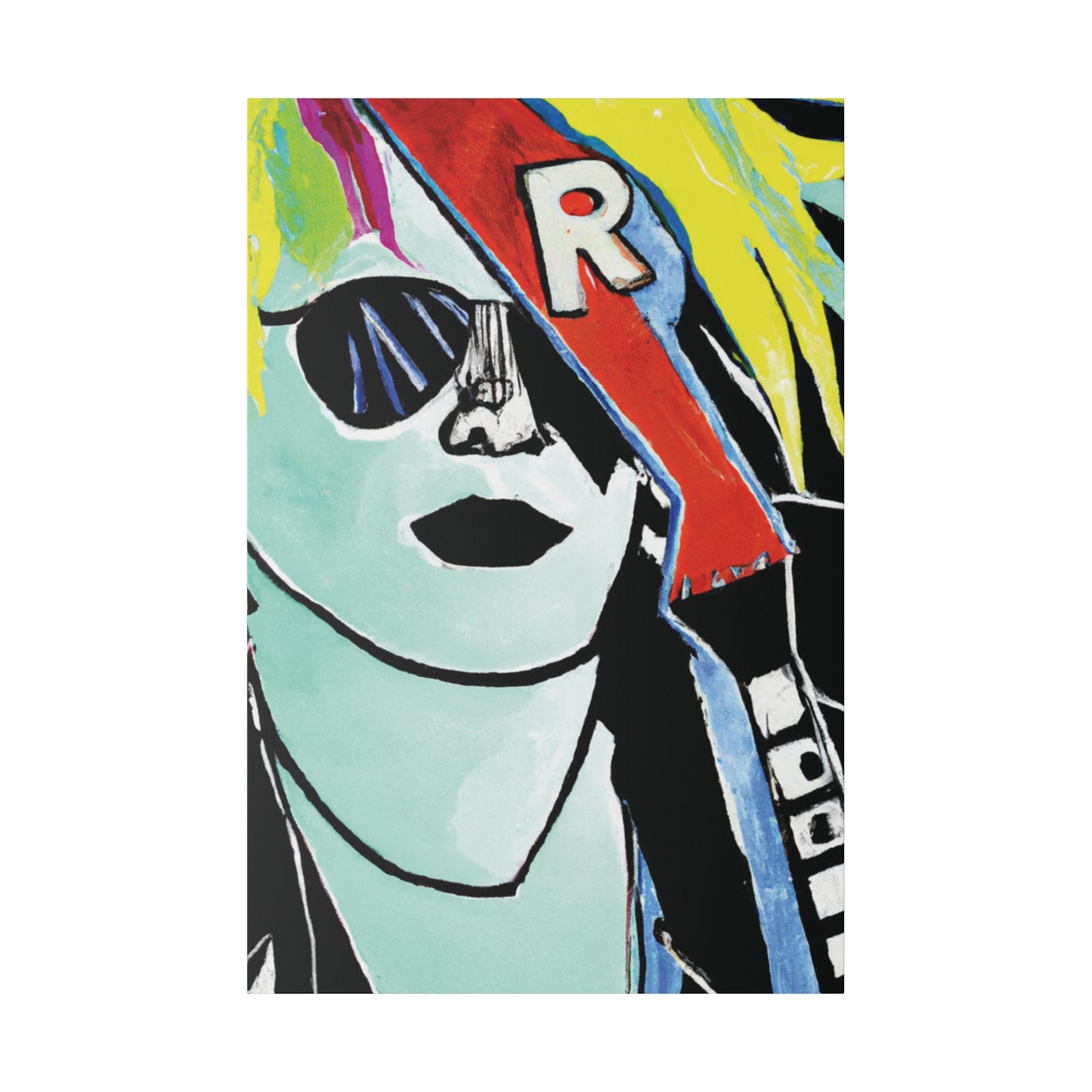 9391O - Rockstar Painting Print | Face | Abstract | Poster | Home Decor | Wall Art | Music Art | Canvas