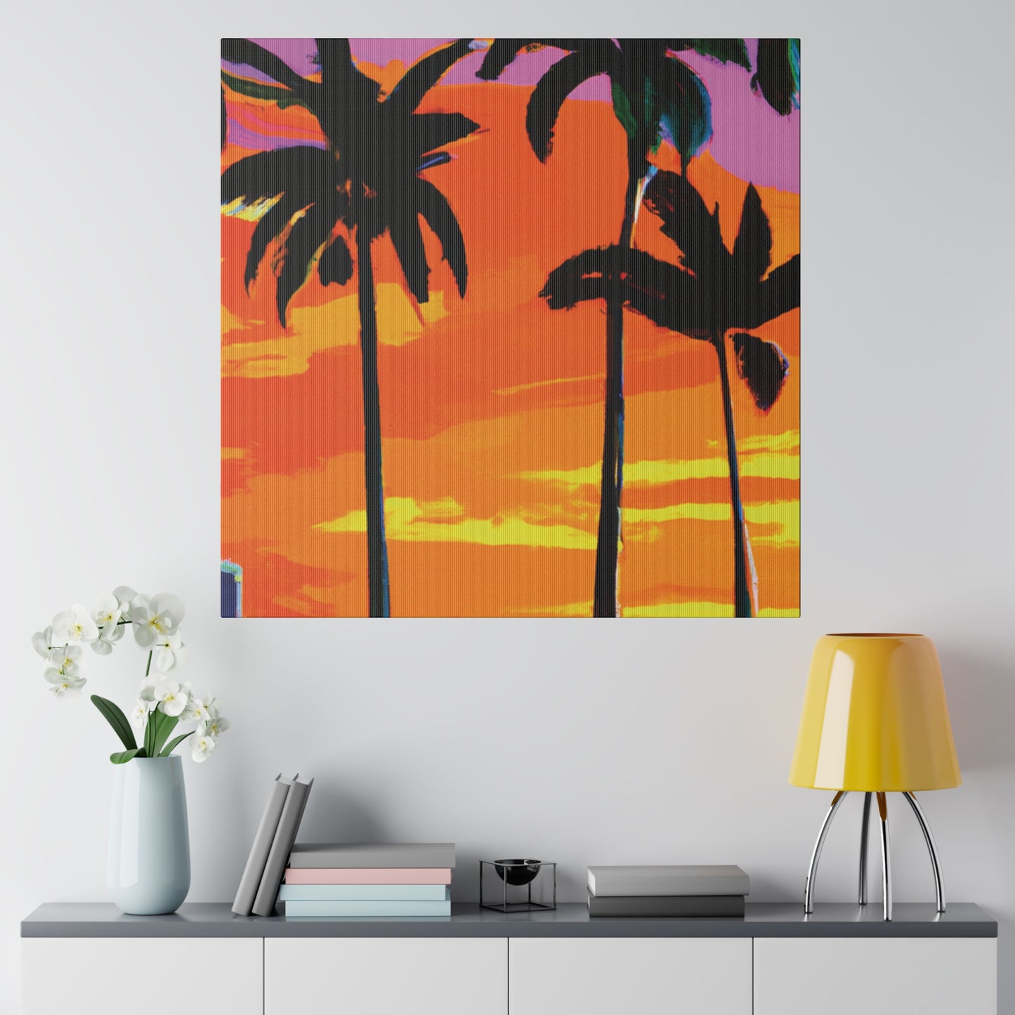 7834K - Miami Beach Sunset Painting Print | Miami | Beach | Sunset | Poster | Home Decor | Wall Art | Canvas