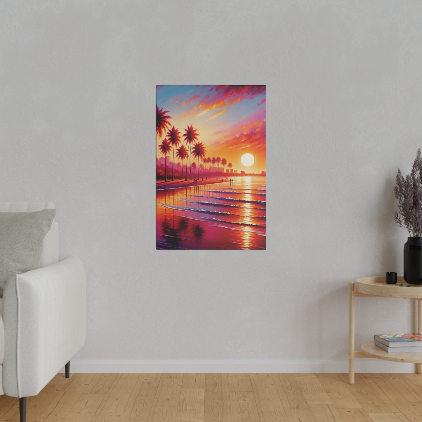 6294B - miami beach art, sunset background, ocean art work, beach art work, sunset designs, miami beach painting, miami beach print