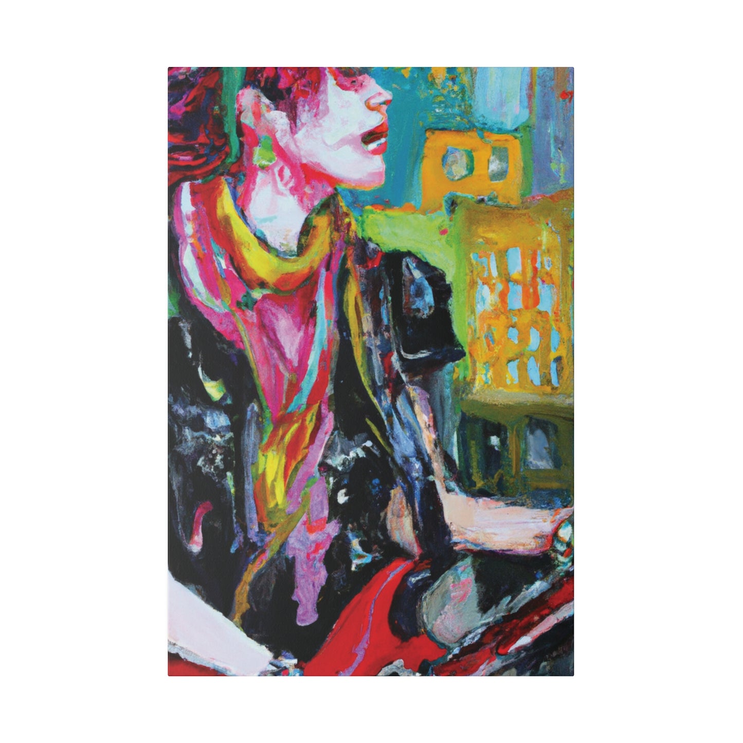 9896T - Rockstar Oil Painting Style Print | Poster | Home Decor | Wall Art | Music Art | Canvas