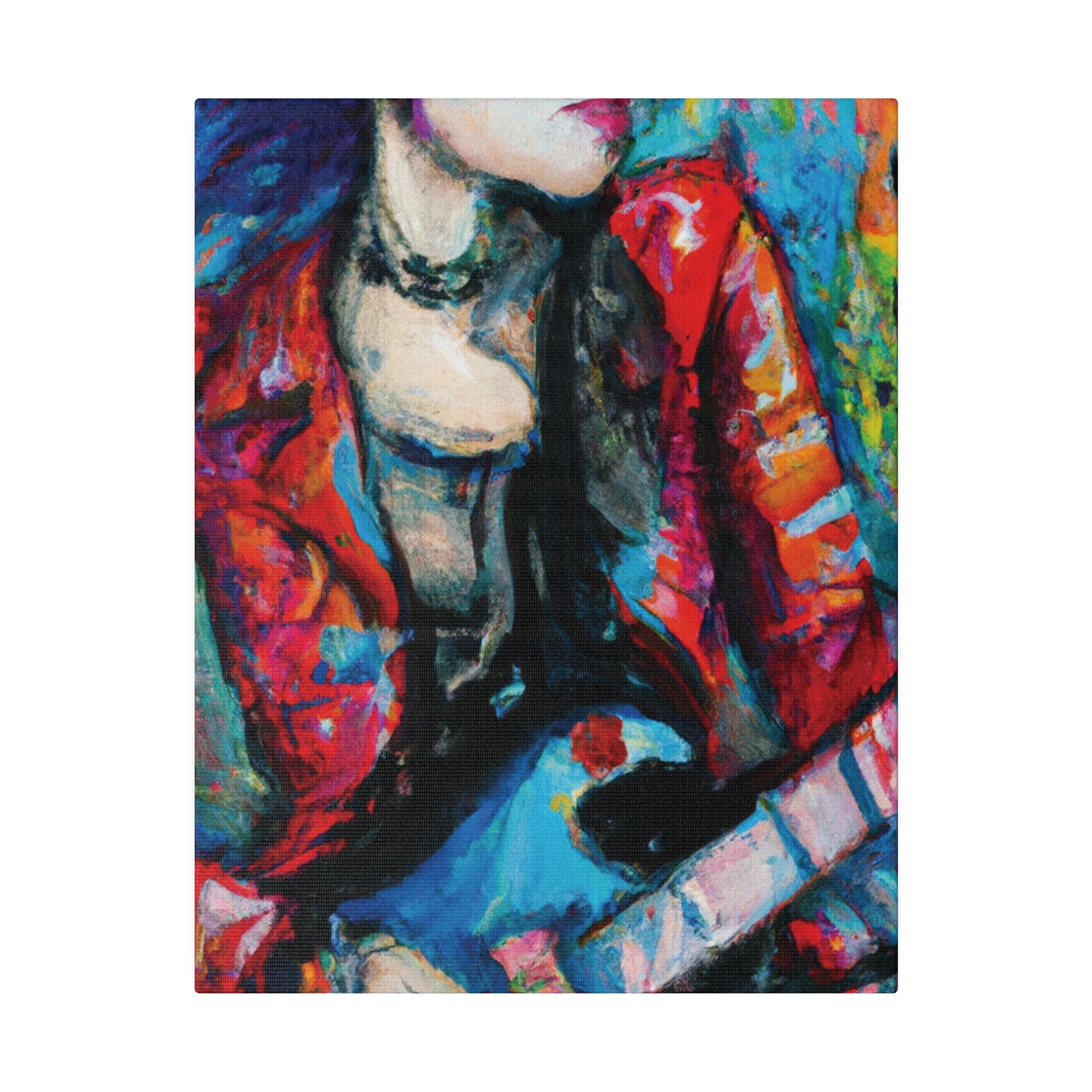 7551J - Rockstar Oil Painting Style Print | Poster | Home Decor | Wall Art | Music Art | Canvas