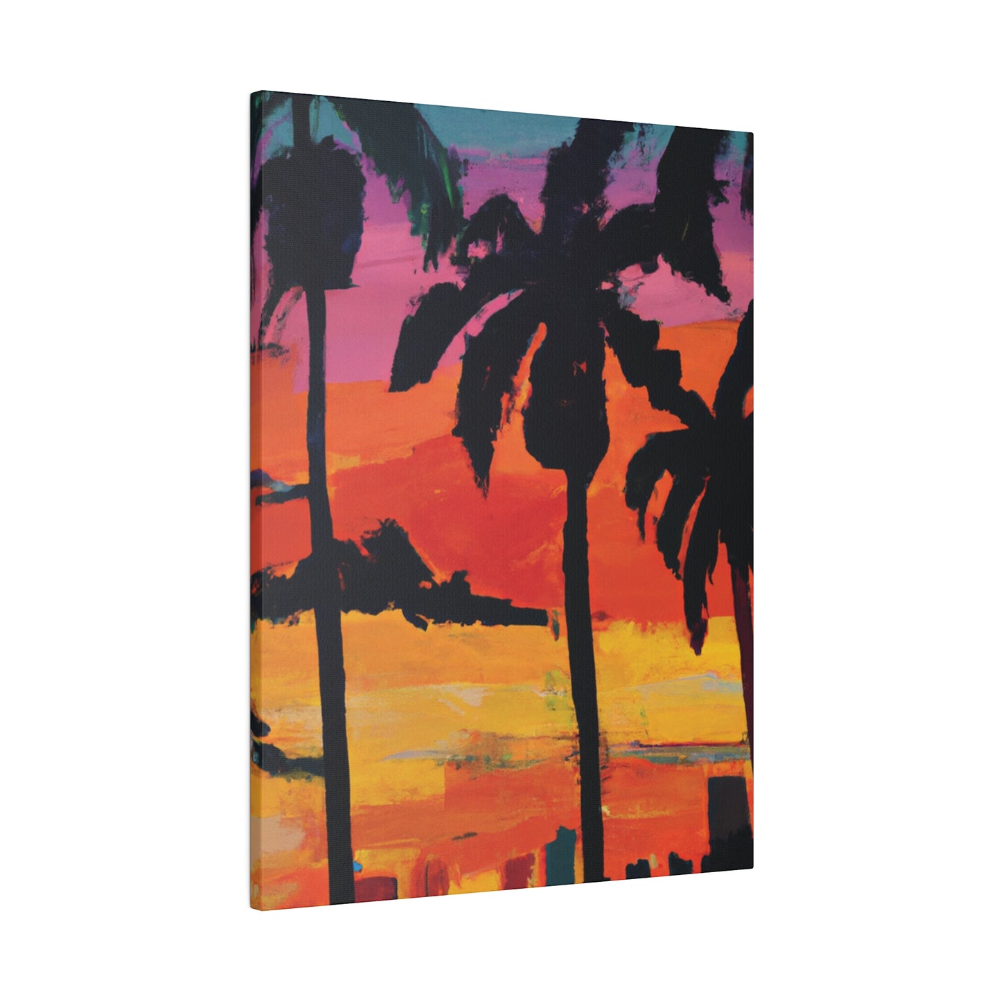 7389S - Miami Beach Sunset Painting Print | Miami | Beach | Sunset | Poster | Home Decor | Wall Art | Canvas