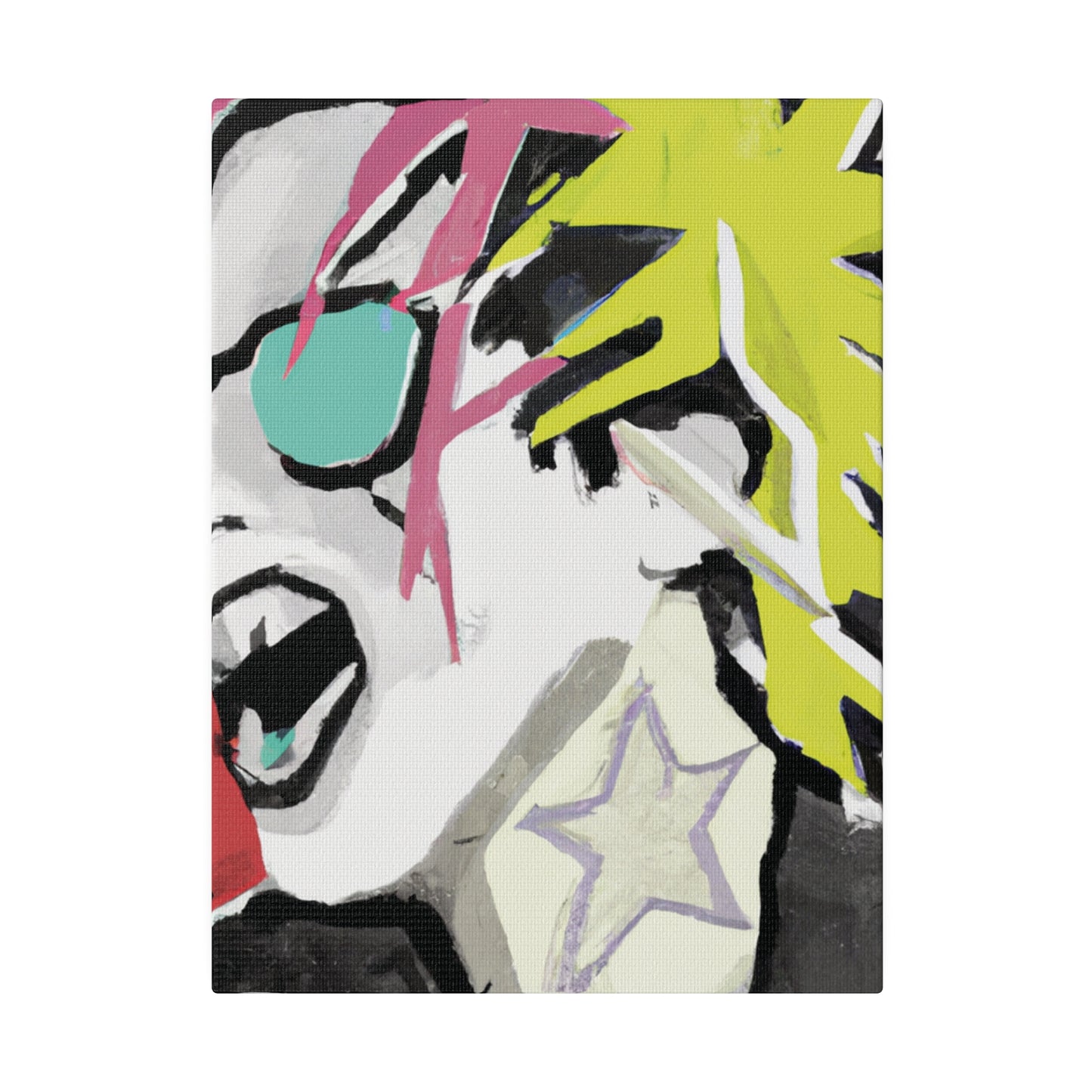 9589K - Rockstar Painting Print | Face | Abstract | Poster | Home Decor | Wall Art | Music Art | Canvas