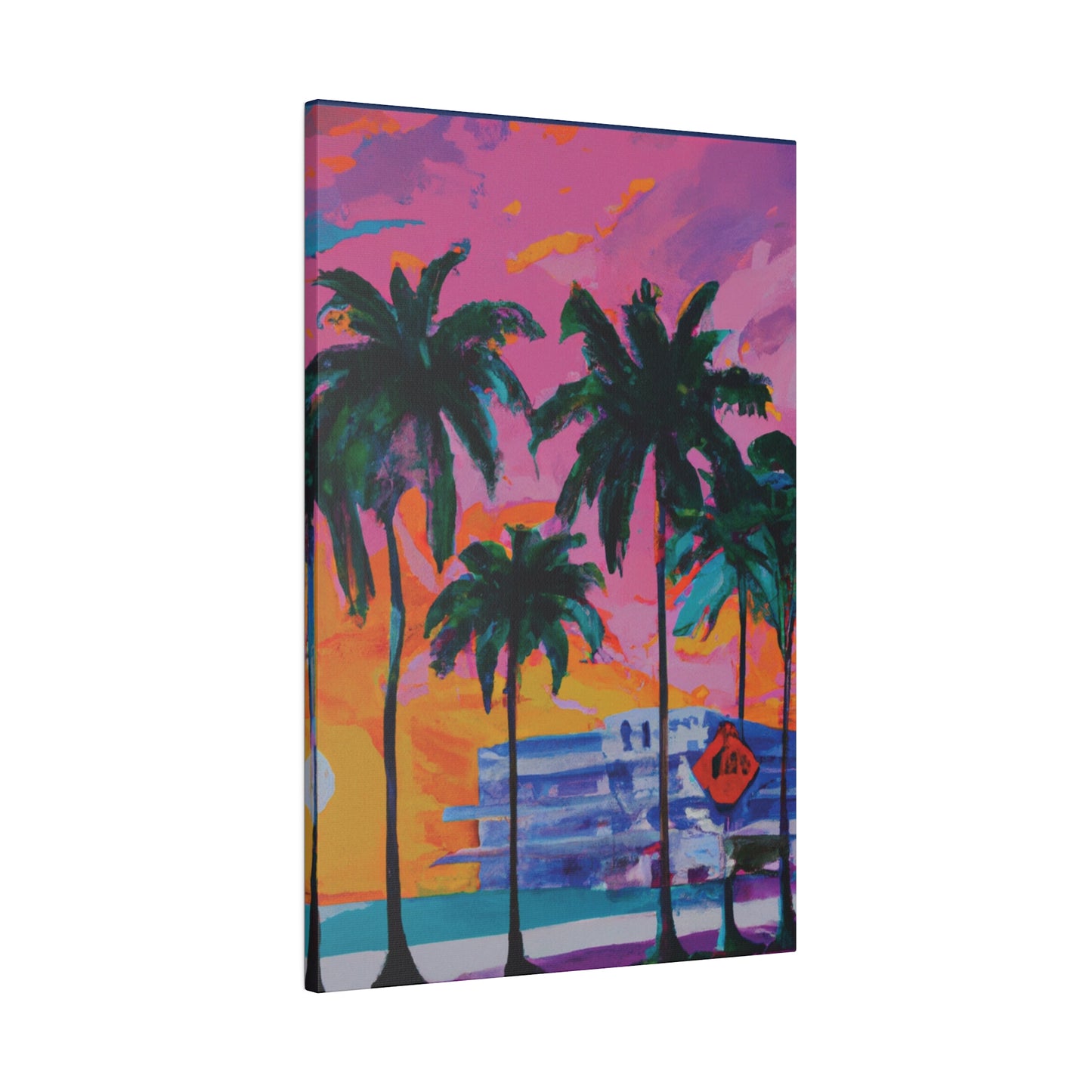 5487P - Miami Beach Sunset Painting Print | Miami | Beach | Sunset | Poster | Home Decor | Wall Art | Canvas