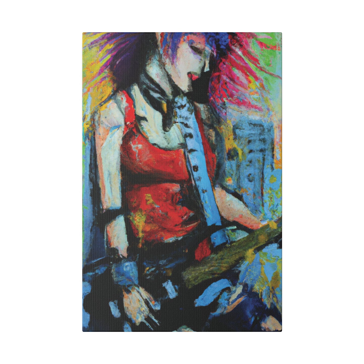 8424V - Rockstar Oil Painting Style Print | Poster | Home Decor | Wall Art | Music Art | Canvas