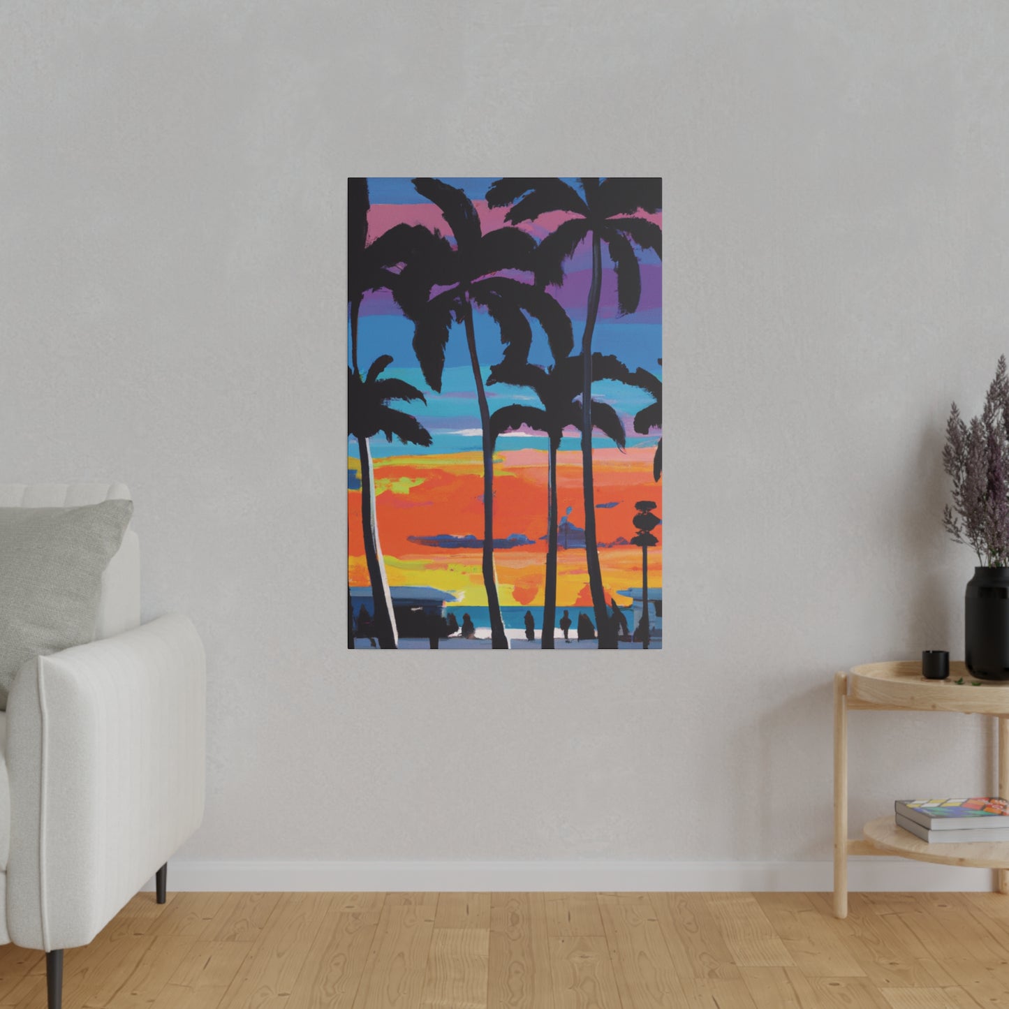 7891V - Miami Beach Sunset Painting Print | Miami | Beach | Sunset | Poster | Home Decor | Wall Art | Canvas