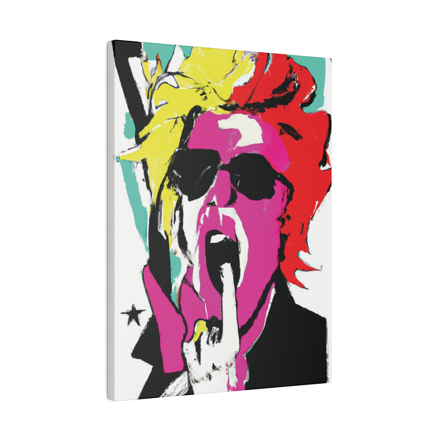 4598A - Rockstar Painting Print | Face | Abstract | Poster | Home Decor | Wall Art | Music Art | Canvas