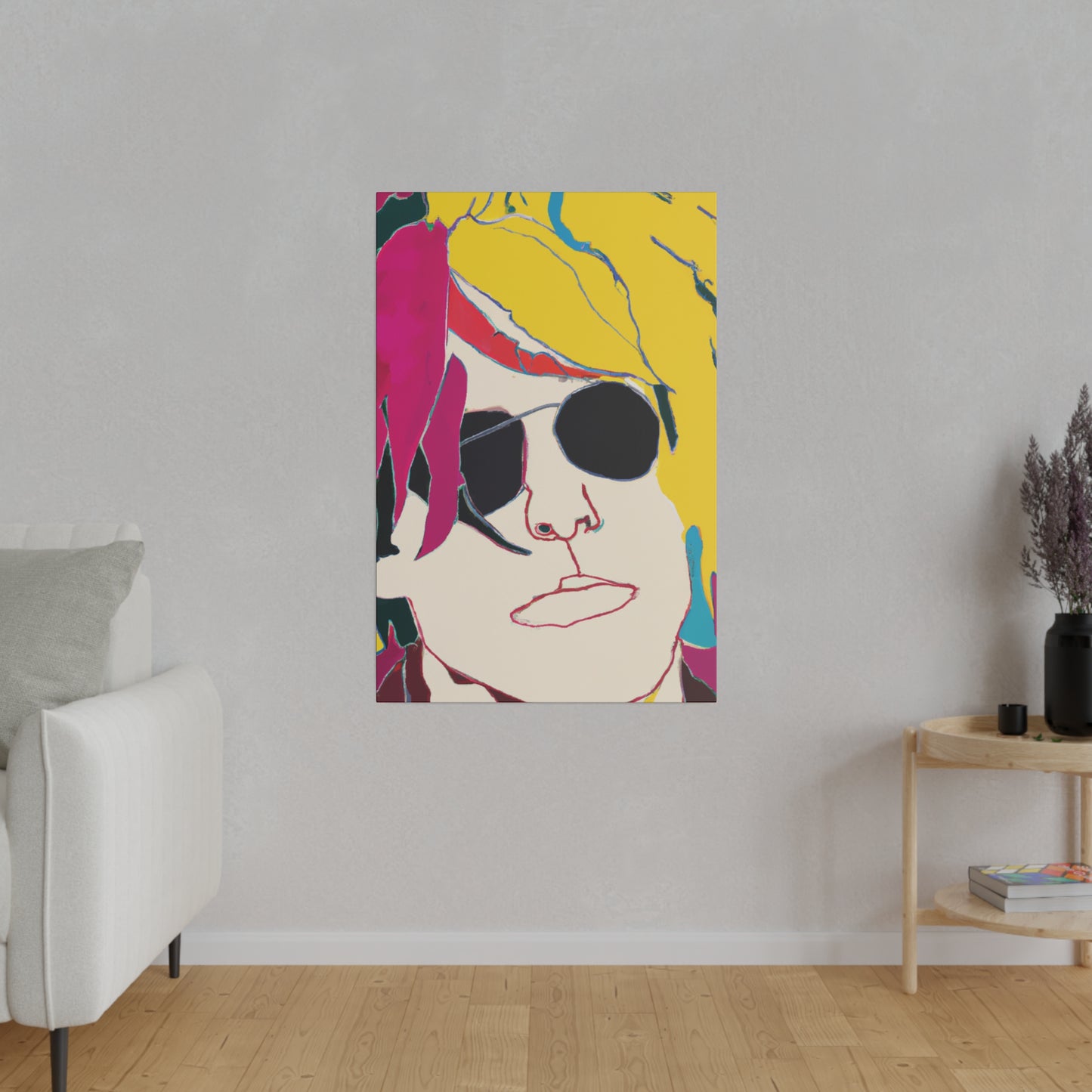 9138E - Rockstar Painting Print | Face | Abstract | Poster | Home Decor | Wall Art | Music Art | Canvas