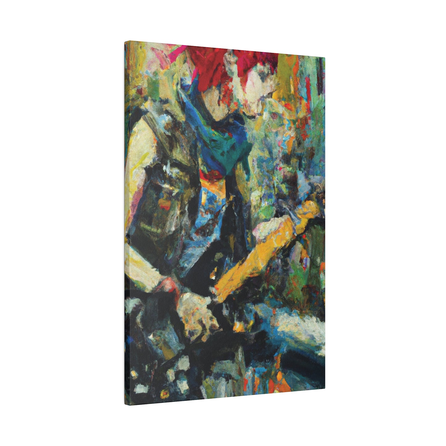 3758W - Rockstar Oil Painting Style Print | Poster | Home Decor | Wall Art | Music Art | Canvas