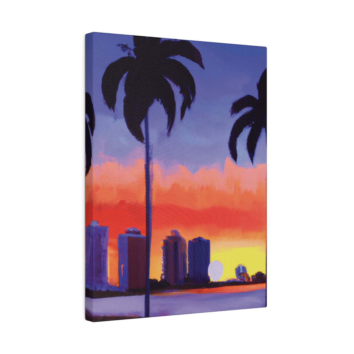 6829T - Miami Beach Sunset Painting Print | Miami | Beach | Sunset | Poster | Home Decor | Wall Art | Canvas