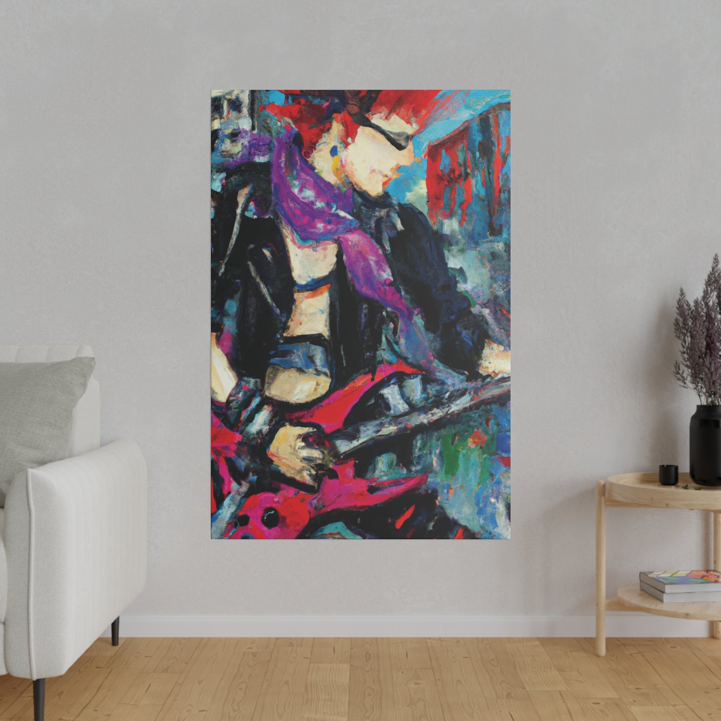 208D - Rockstar Oil Painting Style Print | Poster | Home Decor | Wall Art | Music Art | Canvas