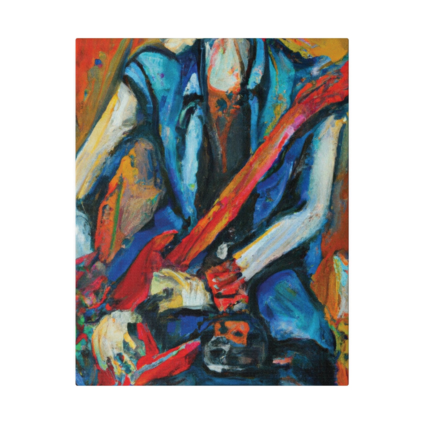 3B67 - Rockstar Oil Painting Style Print | Poster | Home Decor | Wall Art | Music Art | Canvas