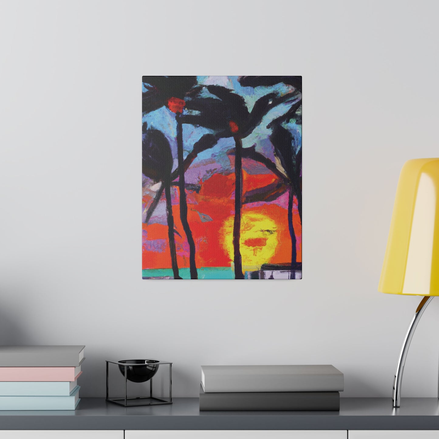 8407Q - Miami Beach Sunset Painting Print | Miami | Beach | Sunset | Poster | Home Decor | Wall Art | Canvas