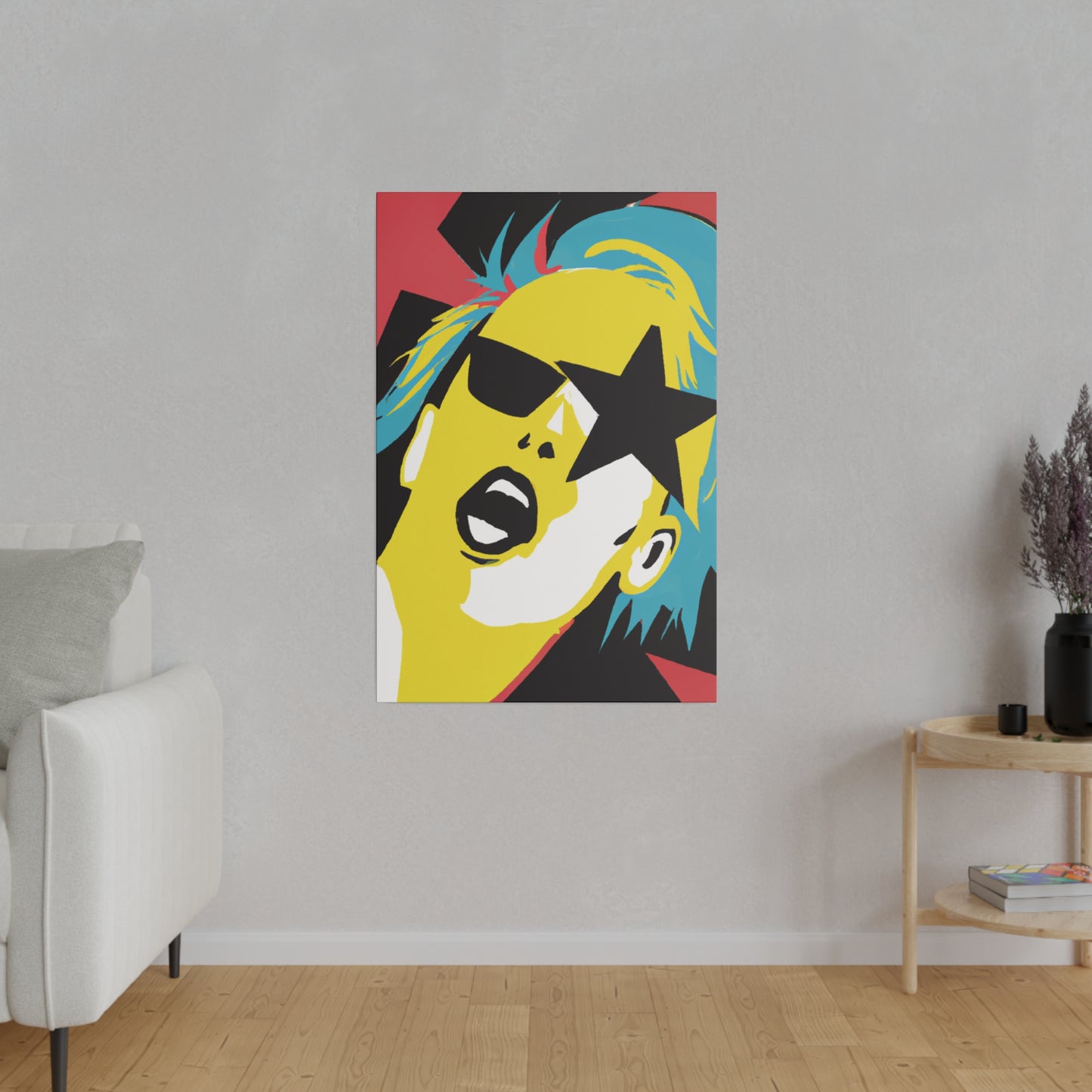 3688R - Rockstar Painting Print | Face | Abstract | Poster | Home Decor | Wall Art | Music Art | Canvas