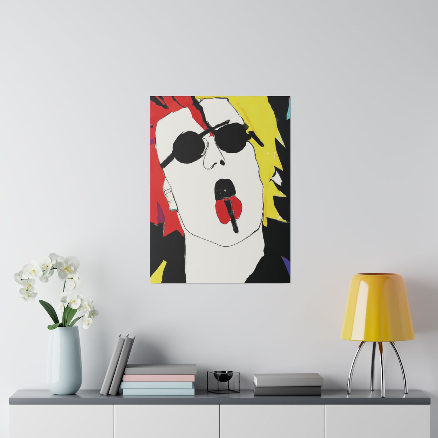 8372R - Rockstar Painting Print | Face | Abstract | Poster | Home Decor | Wall Art | Music Art | Canvas