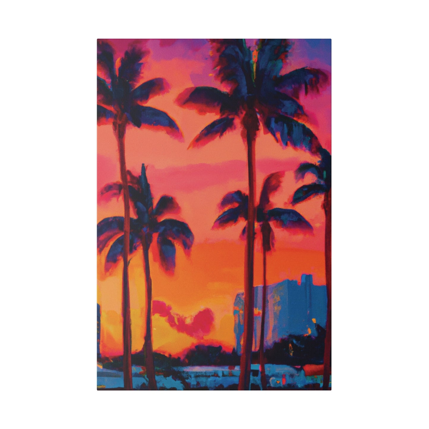 4456Y - Miami Beach Sunset Painting Print | Miami | Beach | Sunset | Poster | Home Decor | Wall Art | Canvas