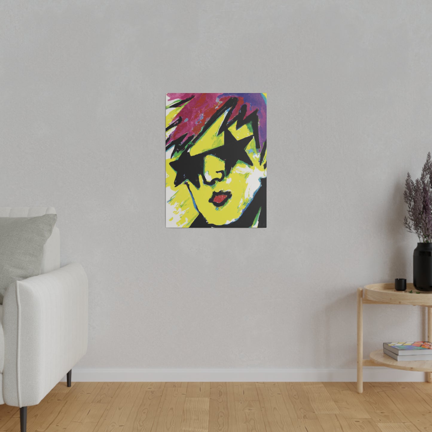 7497H - Rockstar Painting Print | Face | Abstract | Poster | Home Decor | Wall Art | Music Art | Canvas